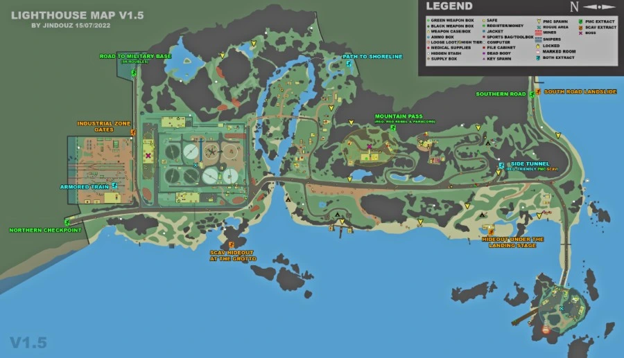 Escape from Tarkov Lighthouse Map Overview