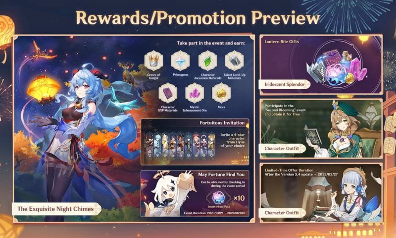 Genshin Impact 3.4 Events
