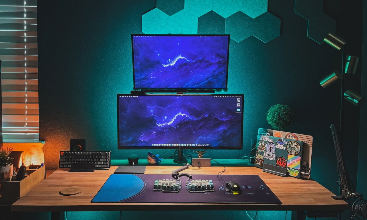 PC Setup on Gaming Desk