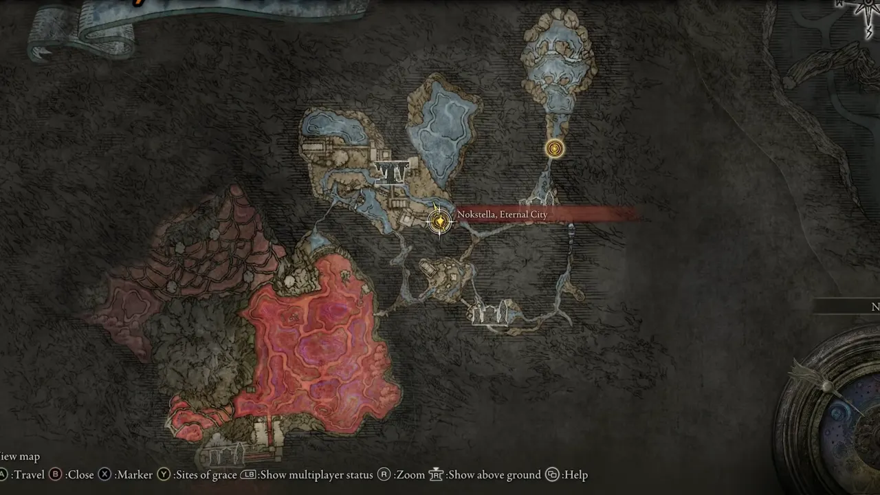 Elden Ring Nokstella, Eternal City Larvel Tear map location