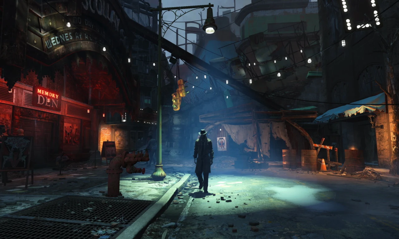 Man walking on the road in Fallout 4