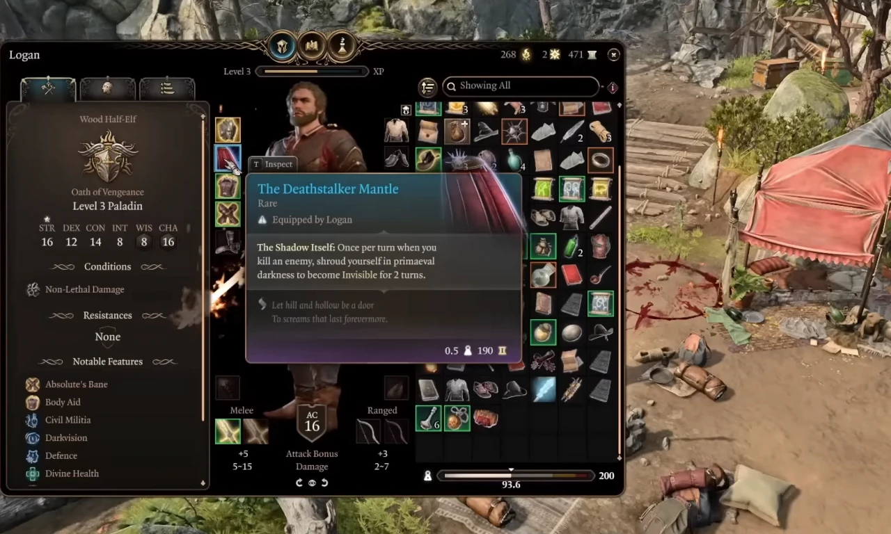 The Deathstalker Mantle Baldur's Gate 3