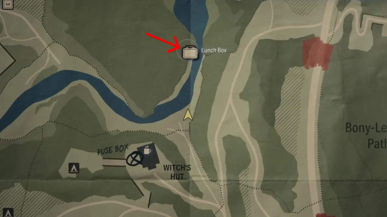 Streamside Waterfall Lunchbox Location on Cauldron Lake Map in Alan Wake 2