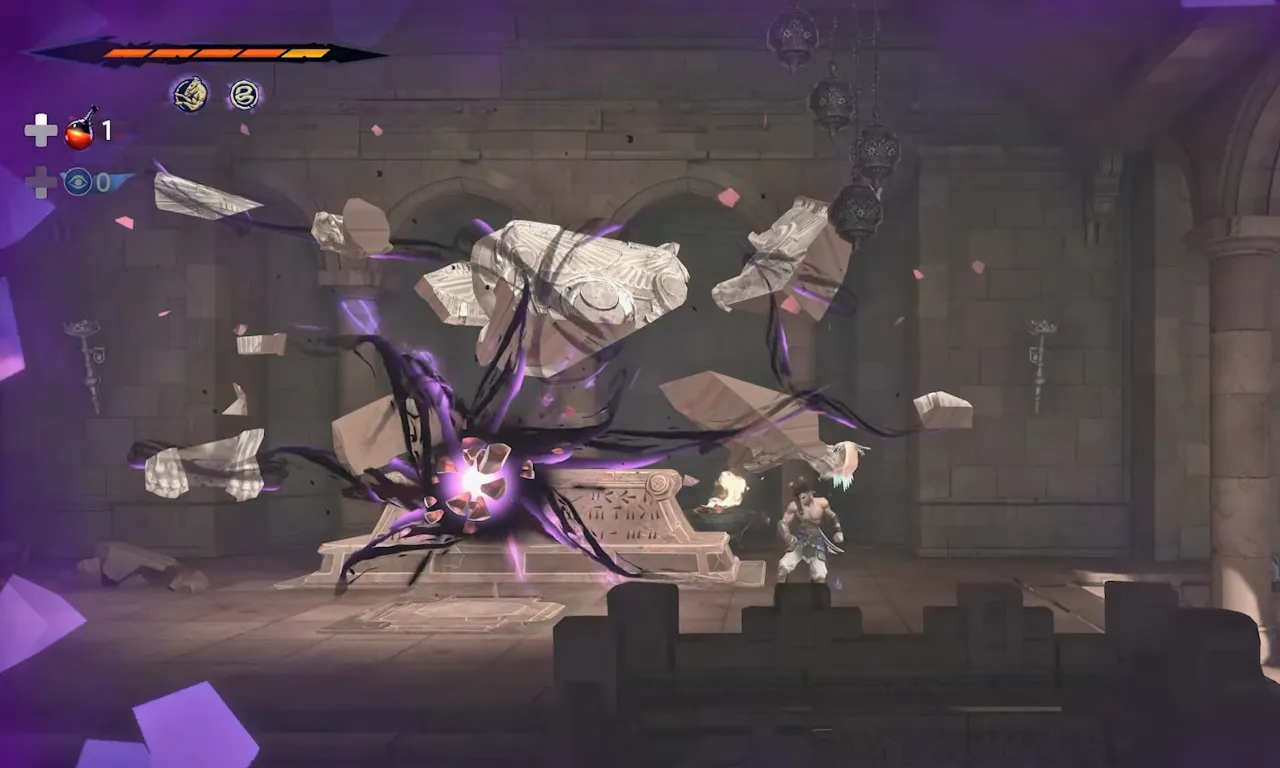 Hitting and destroying the time rift in Prince of Persia: The Lost Crown