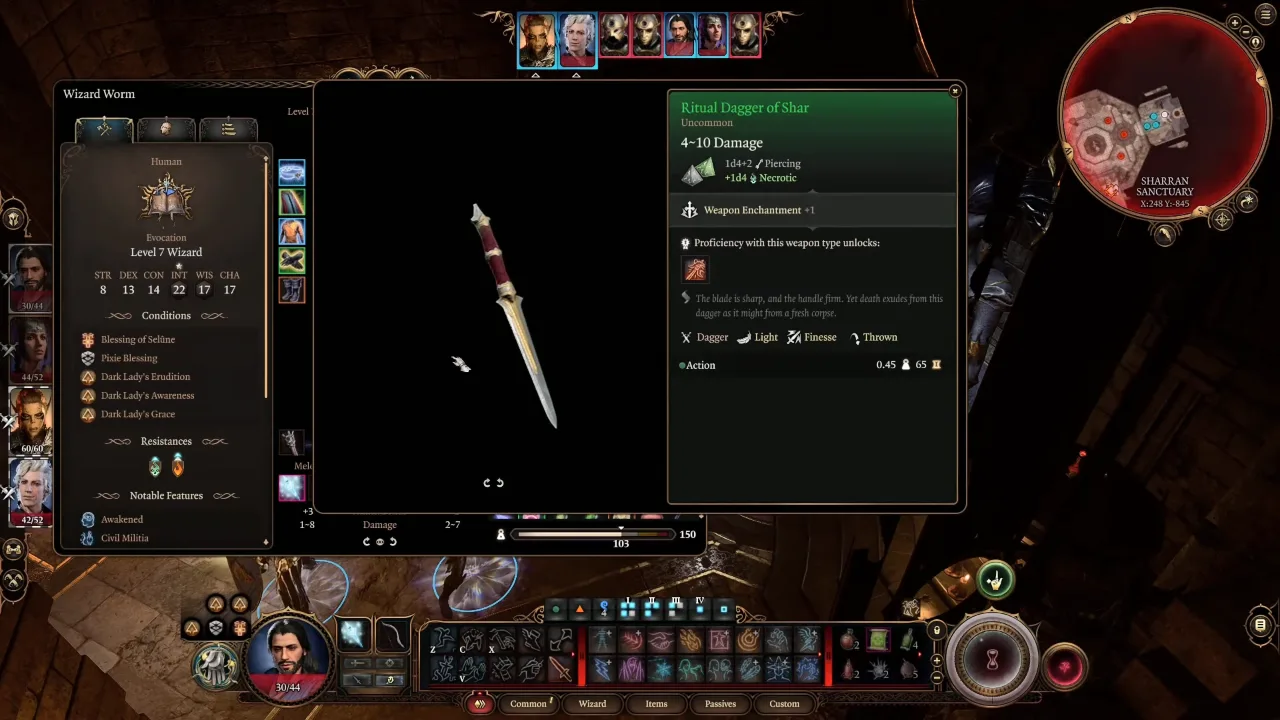 BG3 Ritual Dagger of Shar Stats