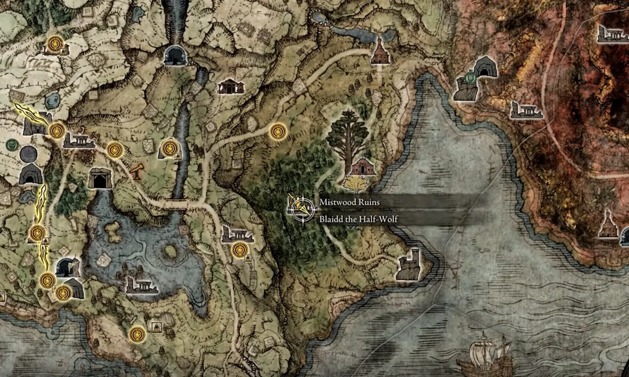 Mistwood Ruins Location on the Map