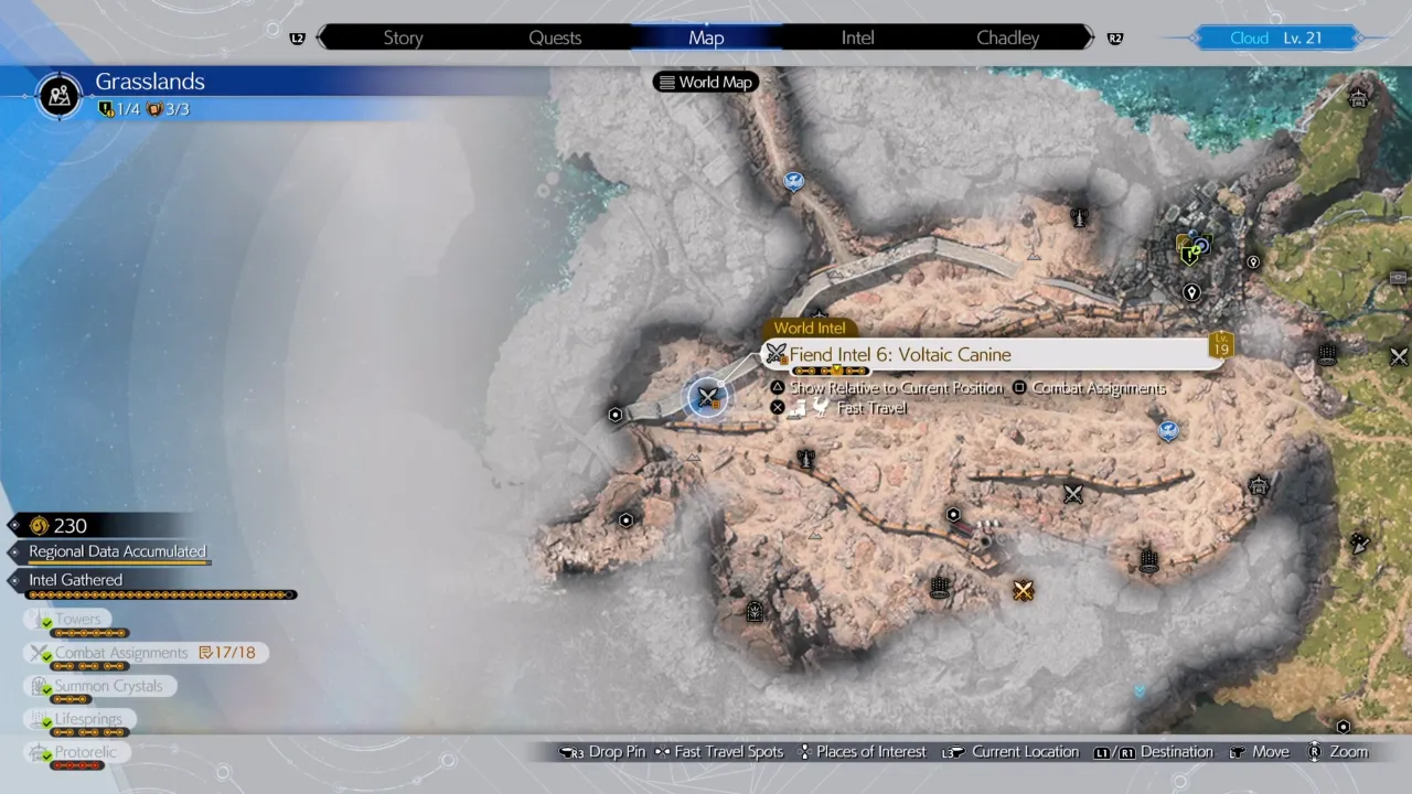 Thunderclaw Fiend Intel 6 Voltaic Canine Map Location - FF7 Rebirth