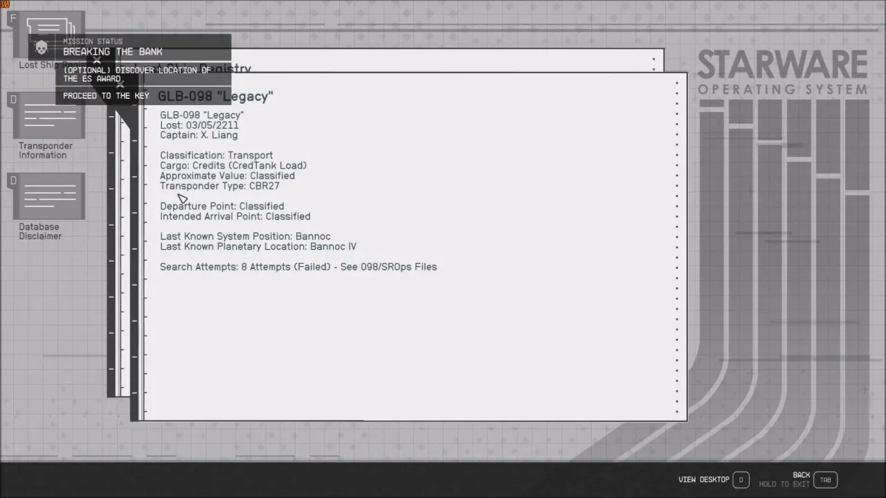 Legacy record in Starware operating system