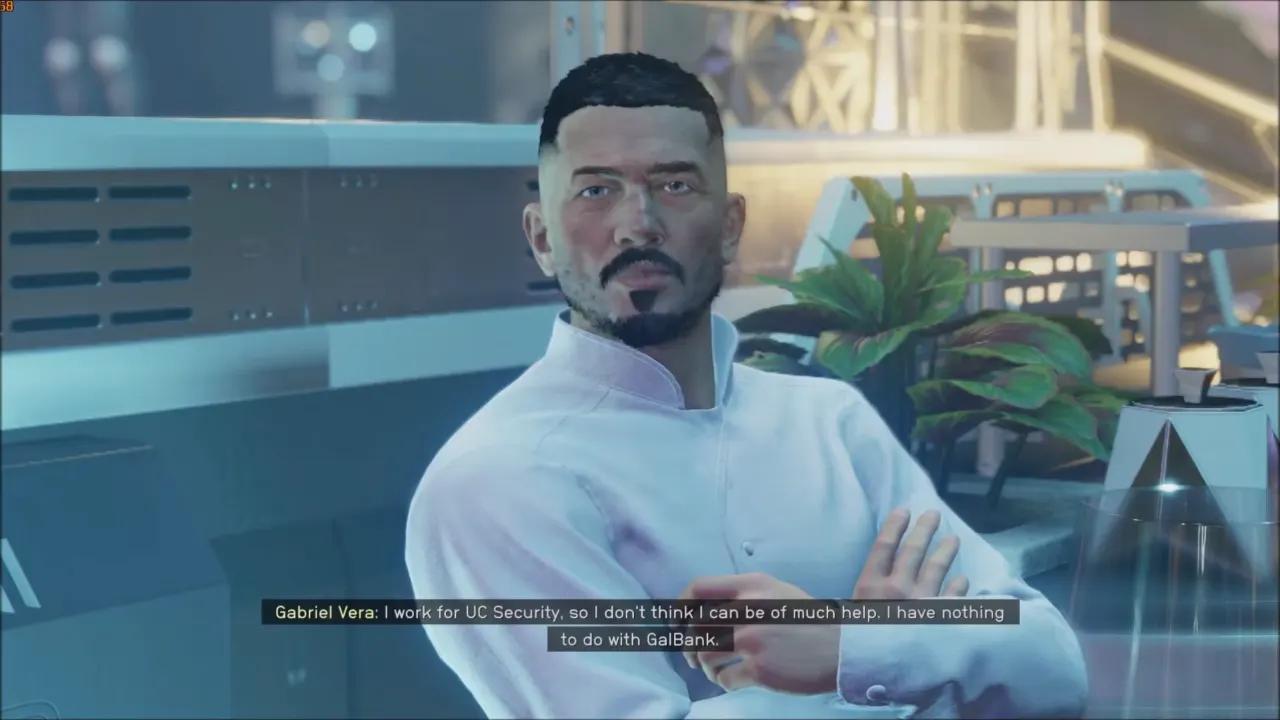 Player speaking with Gabriel Vera in Starfield