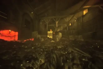 Amicia navigating through a swarm of rats in A Plague Tale: Requiem.