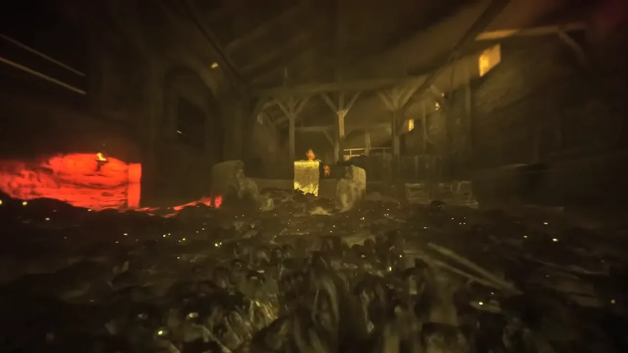 Amicia navigating through a swarm of rats in A Plague Tale: Requiem.