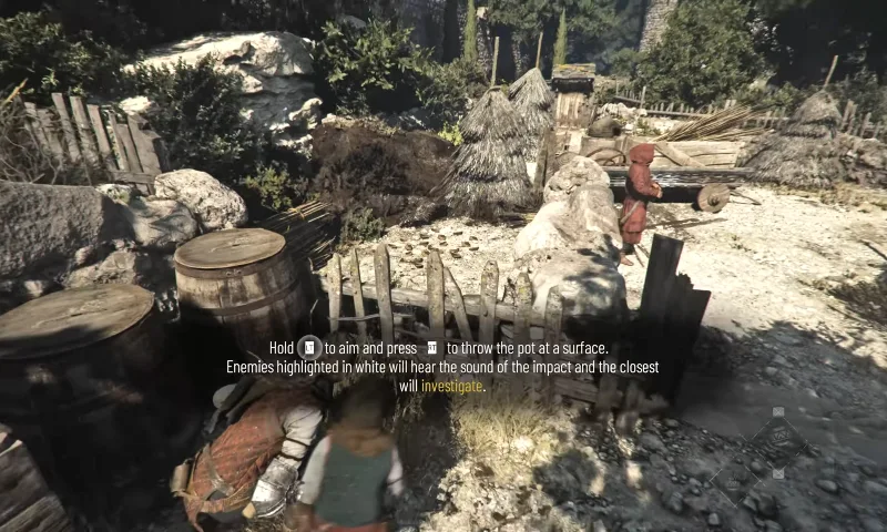 Completing the tutorial of using posts to distract enemies.
