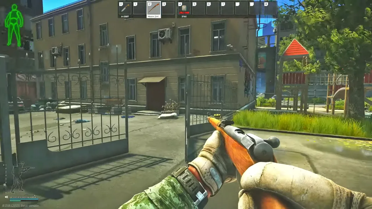 Entering the building of journal from the back door in Population Census in Tarkov.