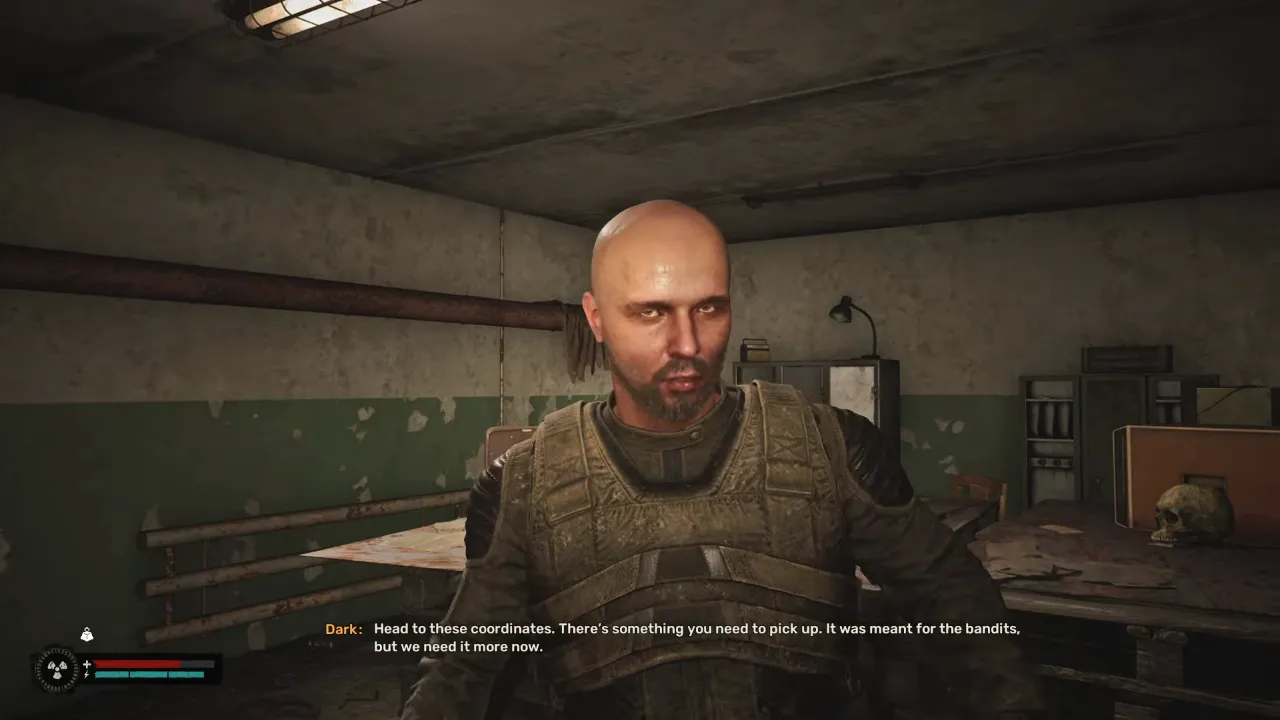 Meeting Dark in his room in STALKER 2 Legends of the Zone mission