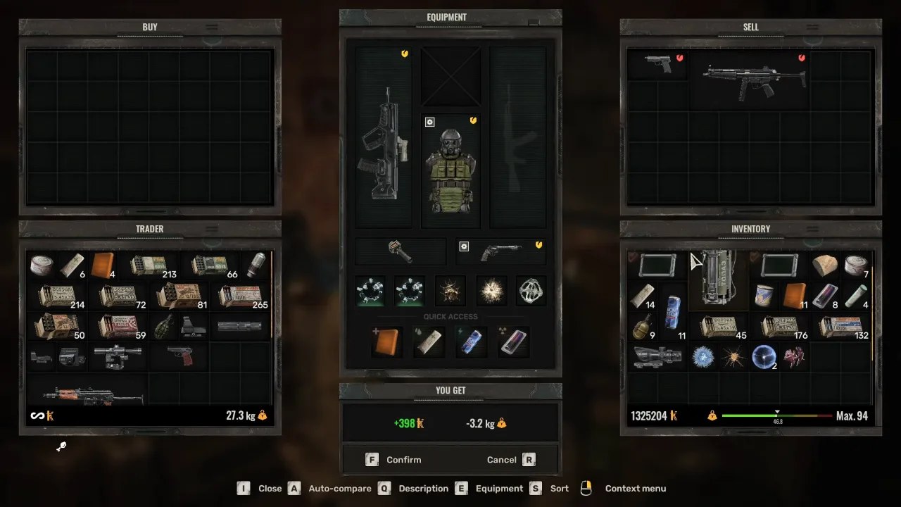 Selling items to Traders in STALKER 2
