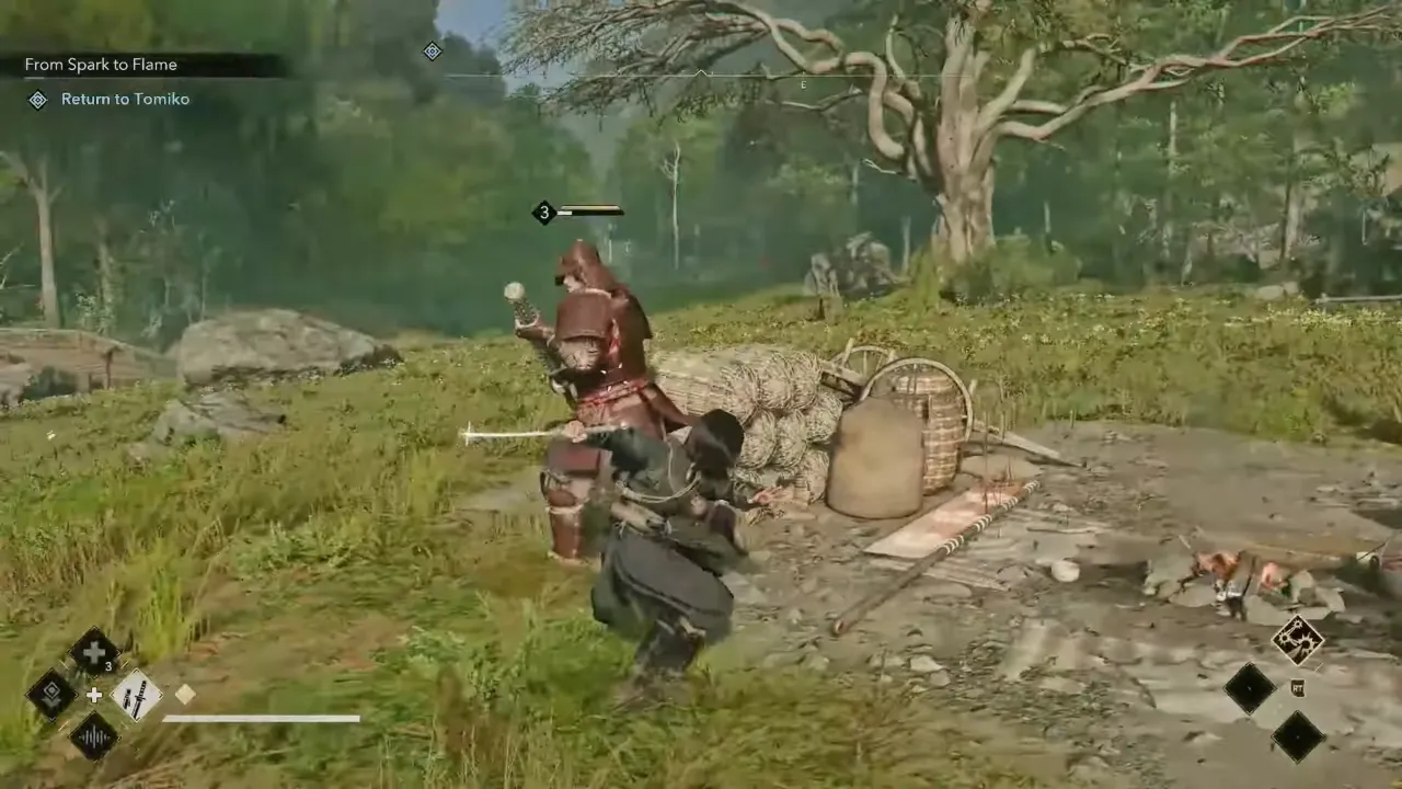 Naoe performing stealth kill in Assassin's Creed Shadows.