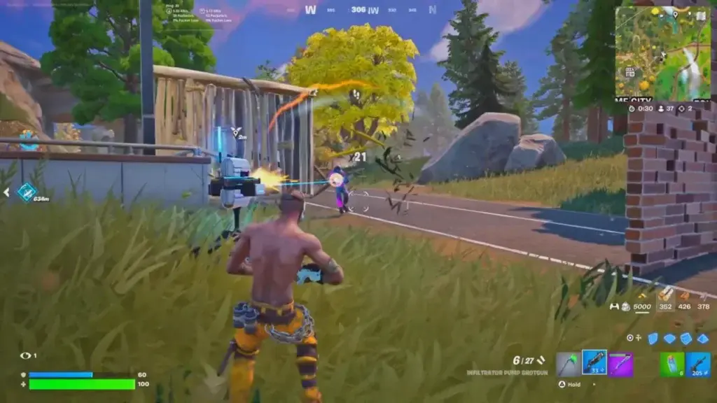 Business Turret is active shooting enemy within its 60-meter range in Fortnite