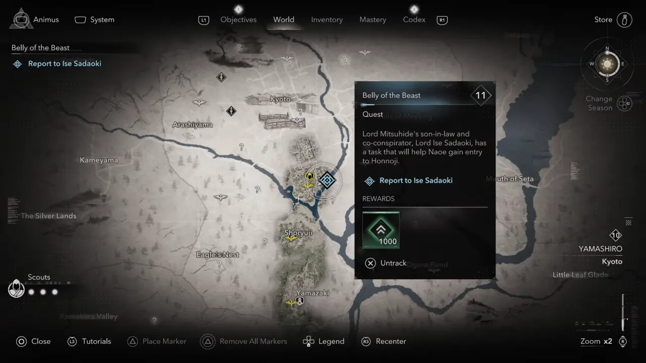 Assassin's Creed Shadows Belly of the Beast Map Location