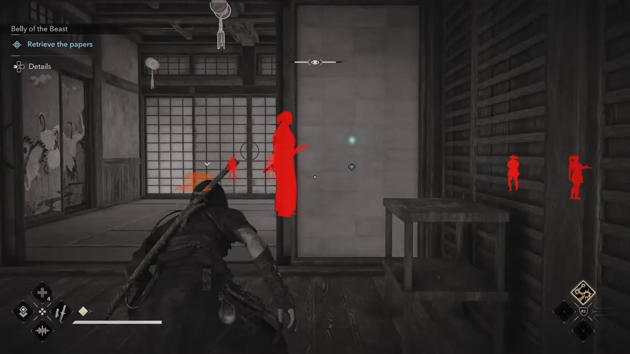 Samurai spotted with Eagle Vision in room - AC Shadows