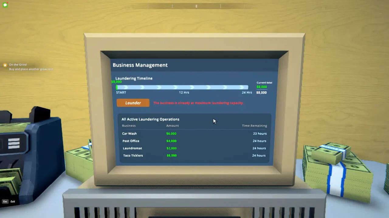 Schedule 1 money laundering - The business management computer showing all the money laundering operations.