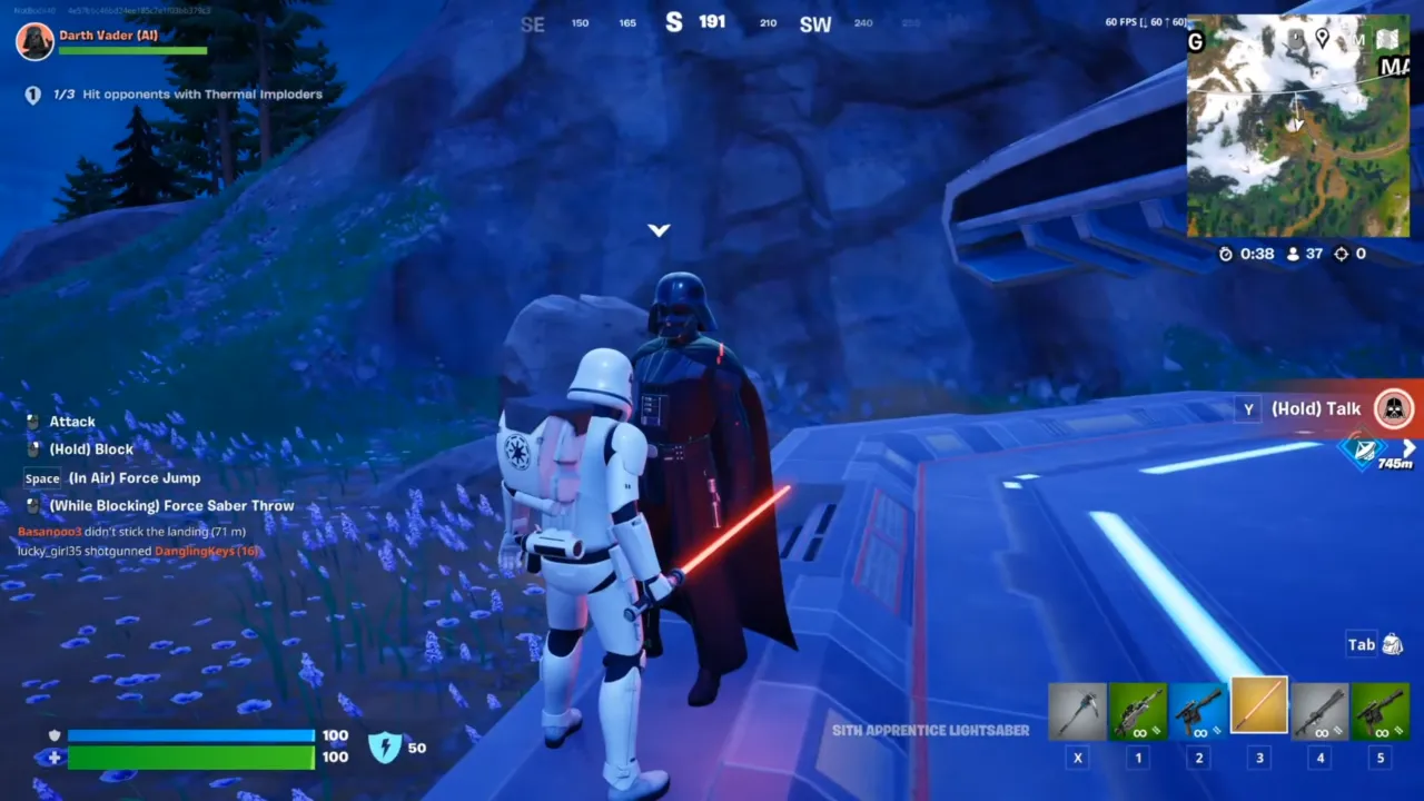 Talking to Darth Vader AI chatbot in Fortnite