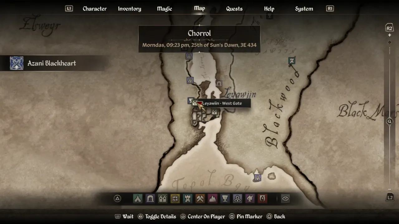 Leyawiin map location - Oblivion Remastered Azani Blackheart