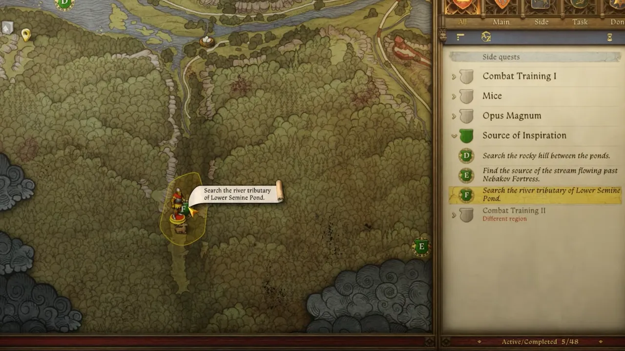 River Tributary of Lower Semine Pond map location in KCD2