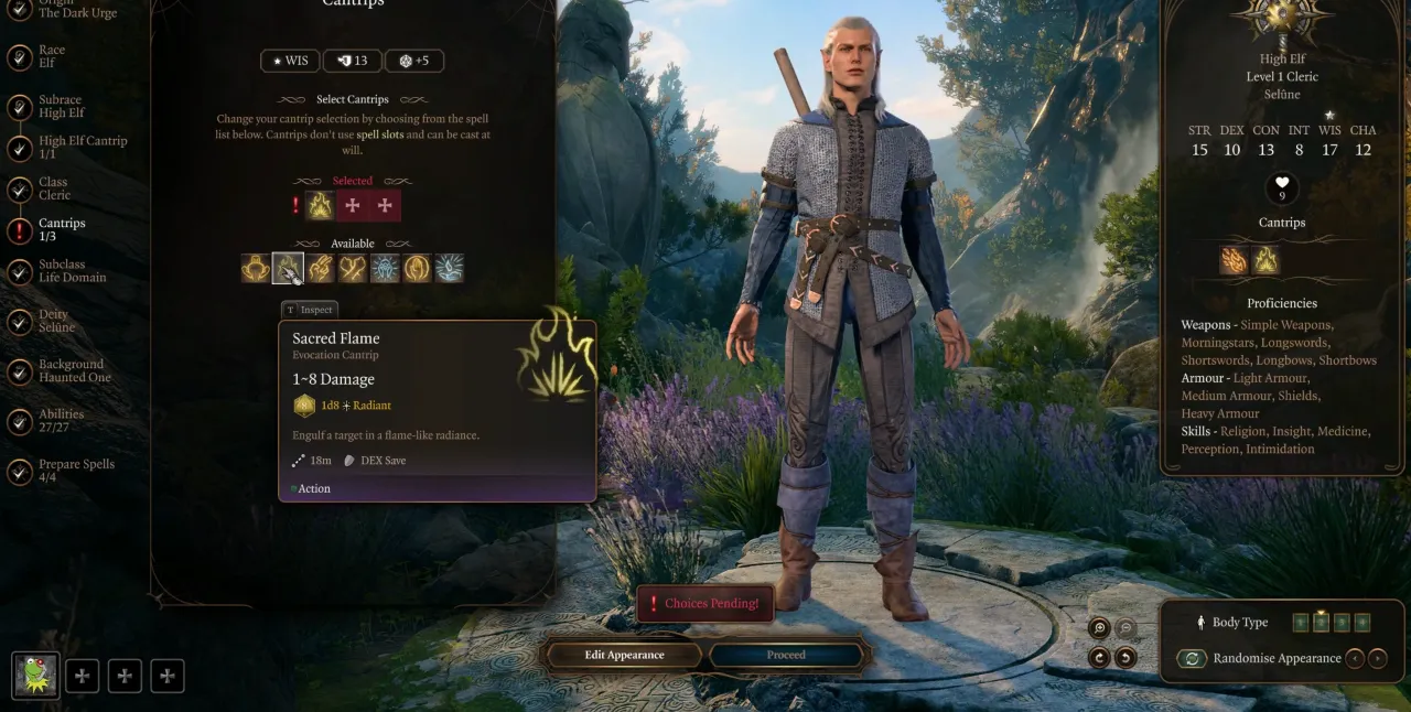 Baldur's Gate 3 Cantrips Overview
