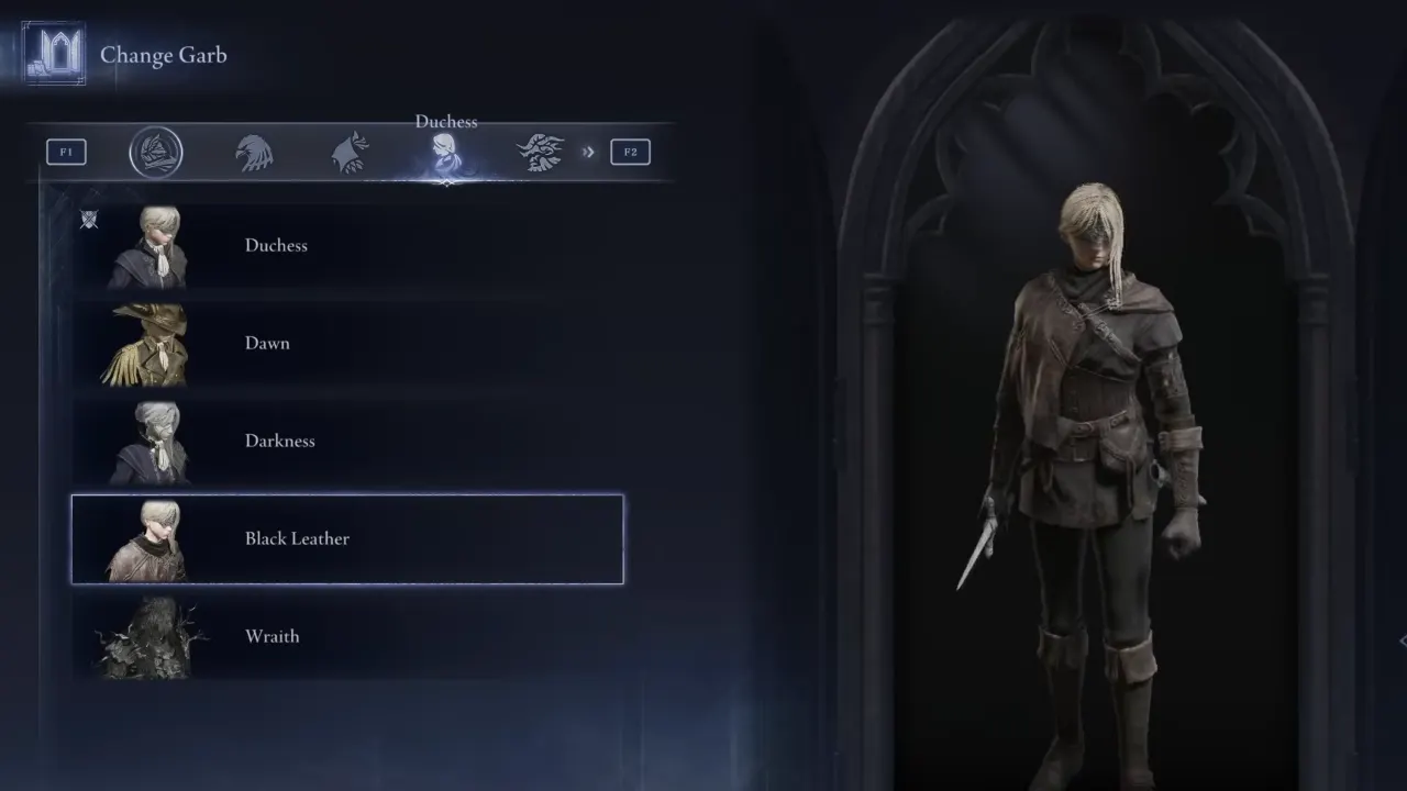 Black Leather Duchess Dark Souls Skin in ELDEN RING Nightreign