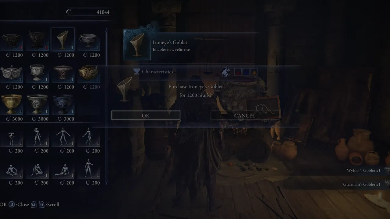 Buying Vessels to Unlock the Obtained Vessels in Nightreign