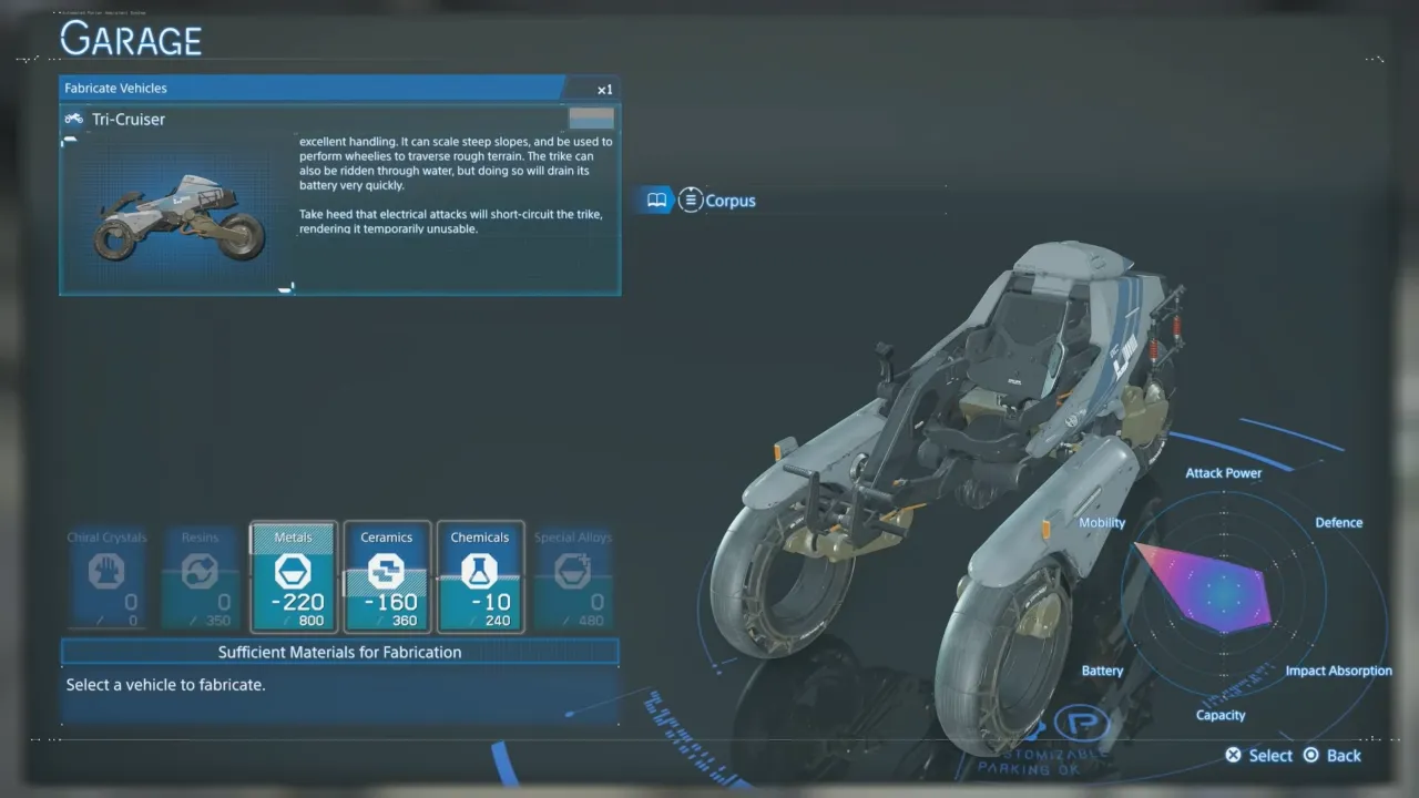 Tri-Cruiser bike in Death Stranding 2 On The Beach