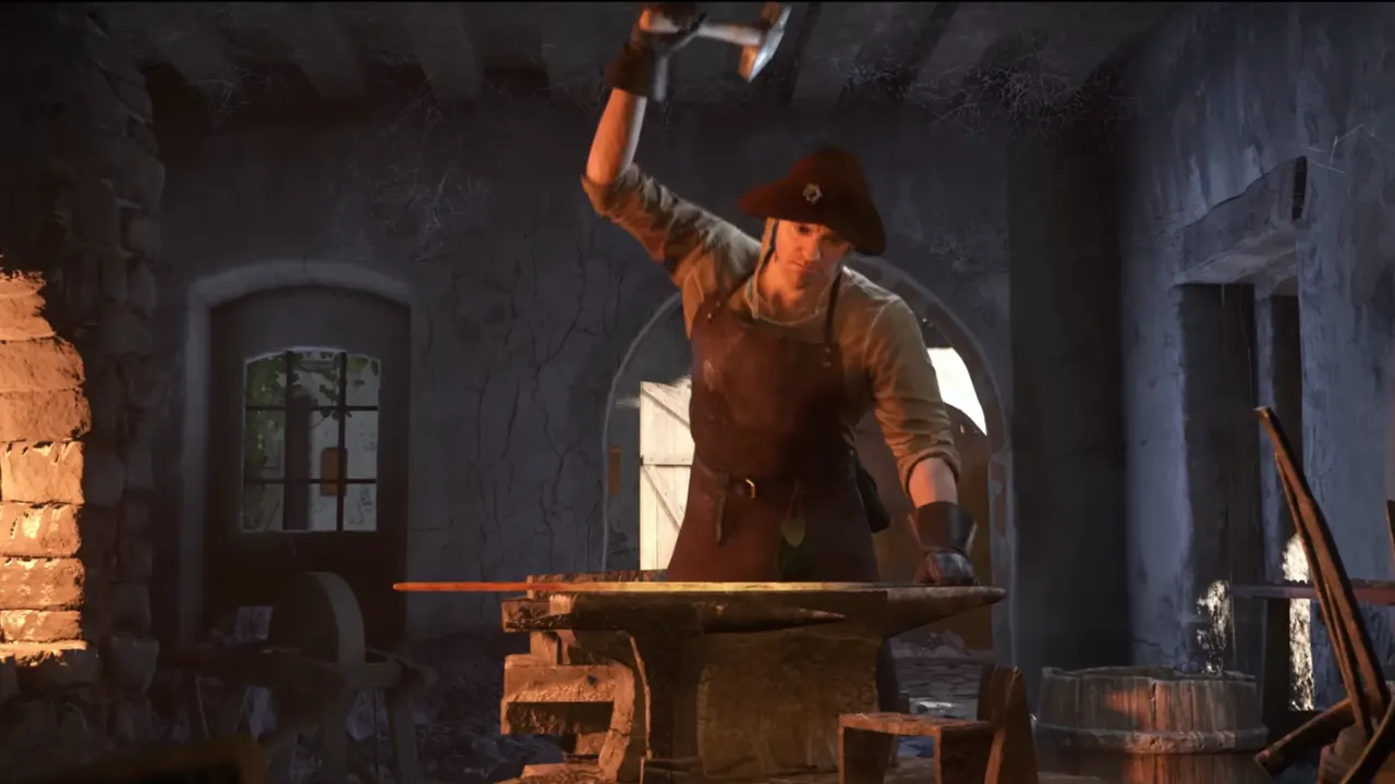 Henry crafting armor in Kingdom Come Deliverance 2 Legacy of the Forge
