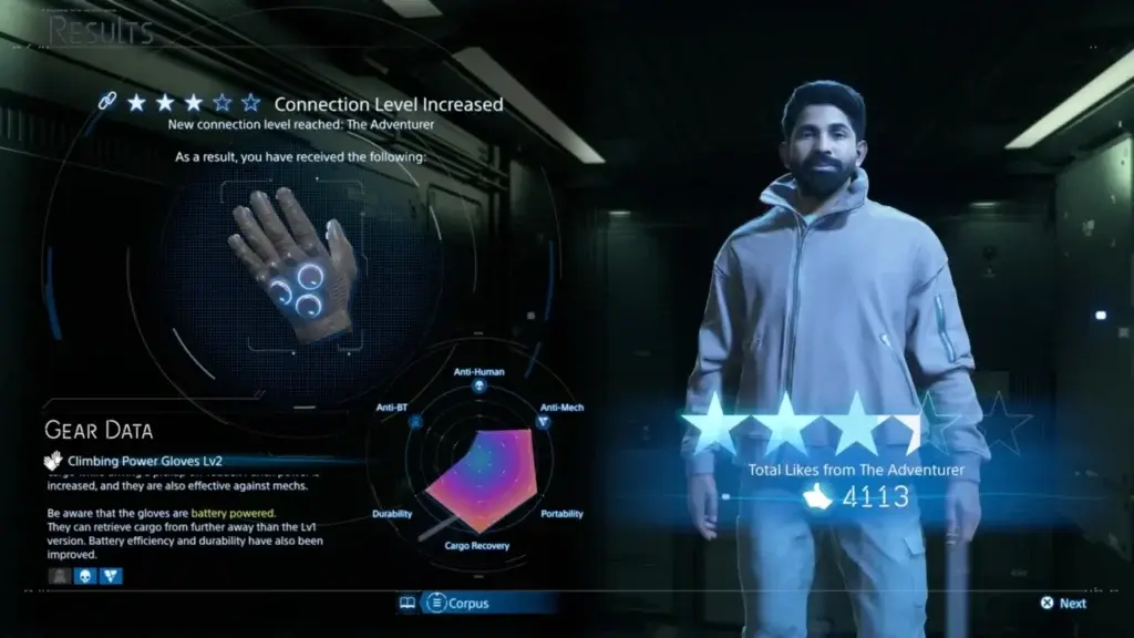 Death Stranding 2 Climbing Power Gloves Lv2
