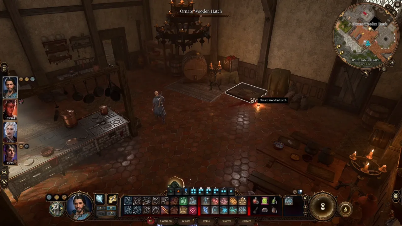 Kitchen hatch leading to the temple basement - Baldur's Gate 3