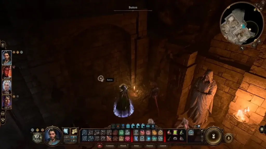 Hidden button to open a concealed stone door leading into the tunnels - Baldur's Gate 3