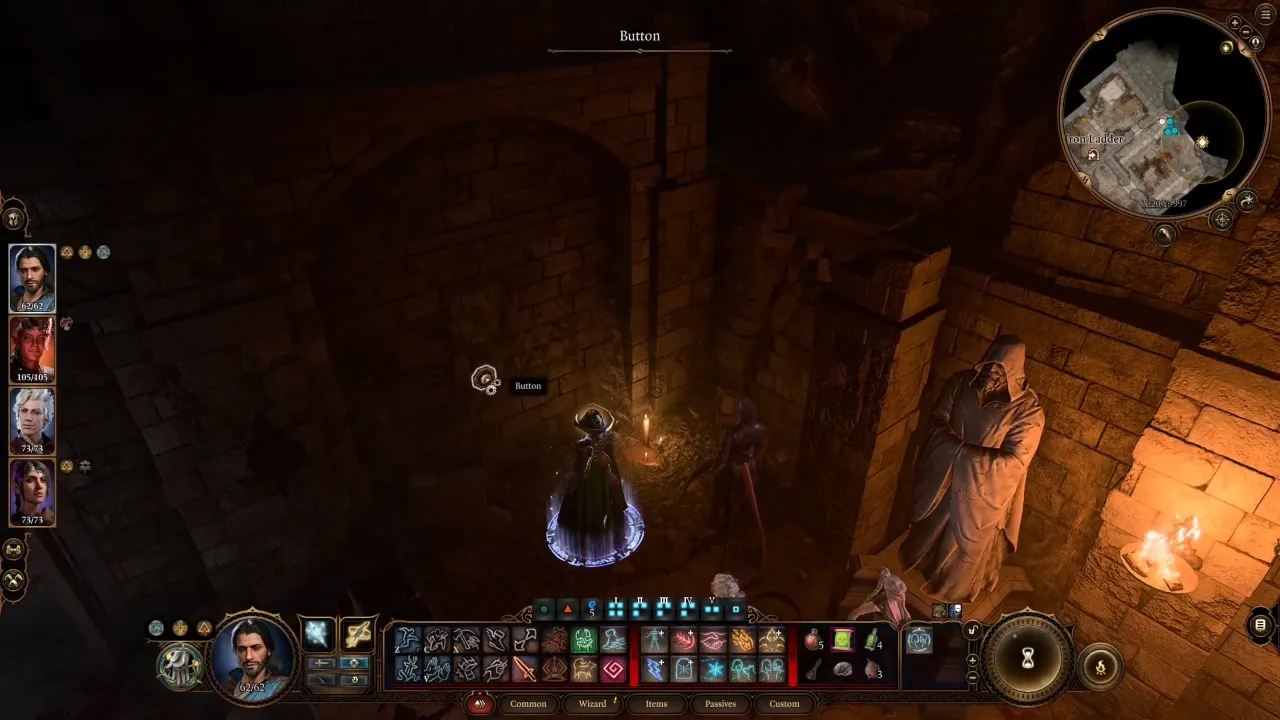Hidden button to open a concealed stone door leading into the tunnels - Baldur's Gate 3