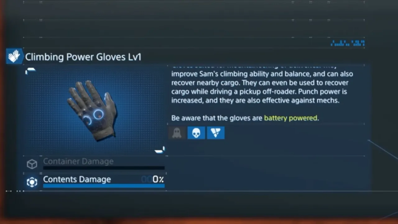Climbing Power Gloves Lv1 in Death Stranding 2