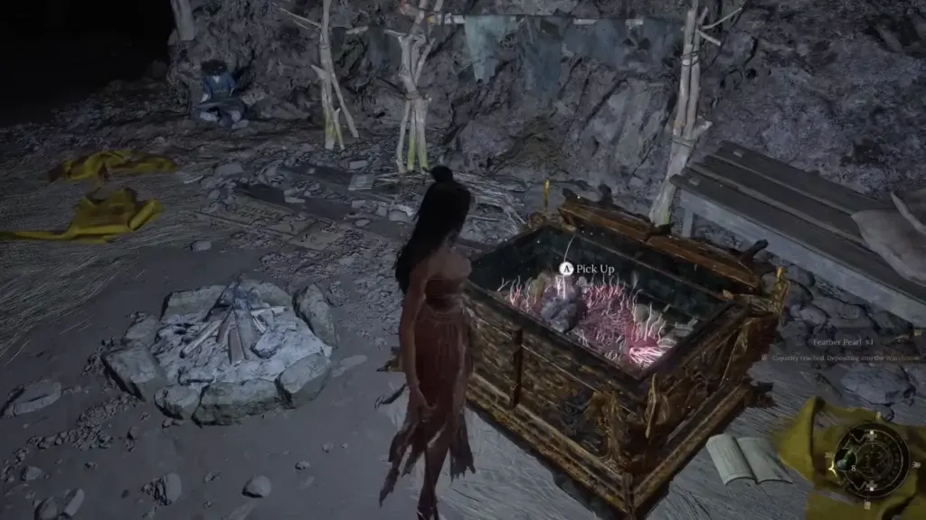 Wuchang collecting Forgotten Remembrance from the chest in Wuchang Fallen Feathers