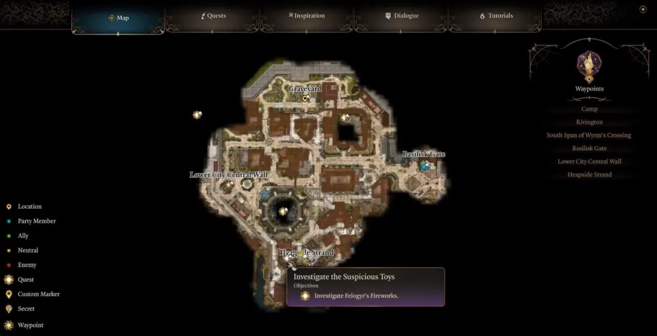 Baldur’s Gate 3 Investigate the Suspicious Toys Location on map