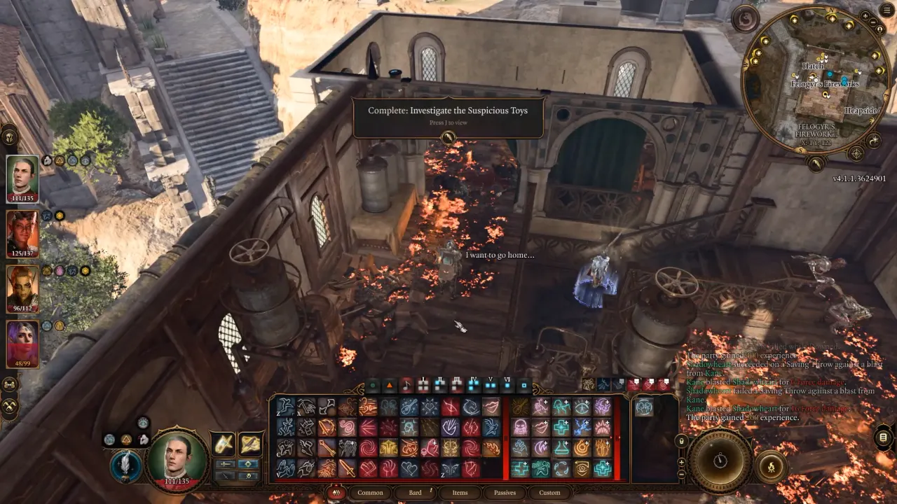 Fight on the third floor of Felogyr’s Fireworks in BG3