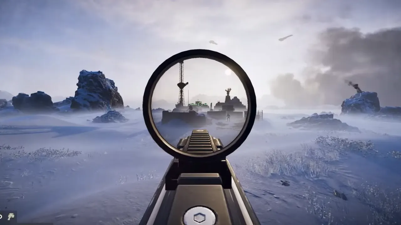 Image showing character aiming the remote to launch the missile in Helldivers 2