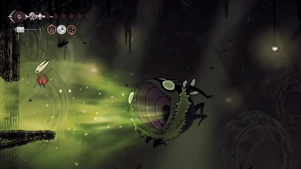 Fighting Groal the Great in Bilewater in Silksong