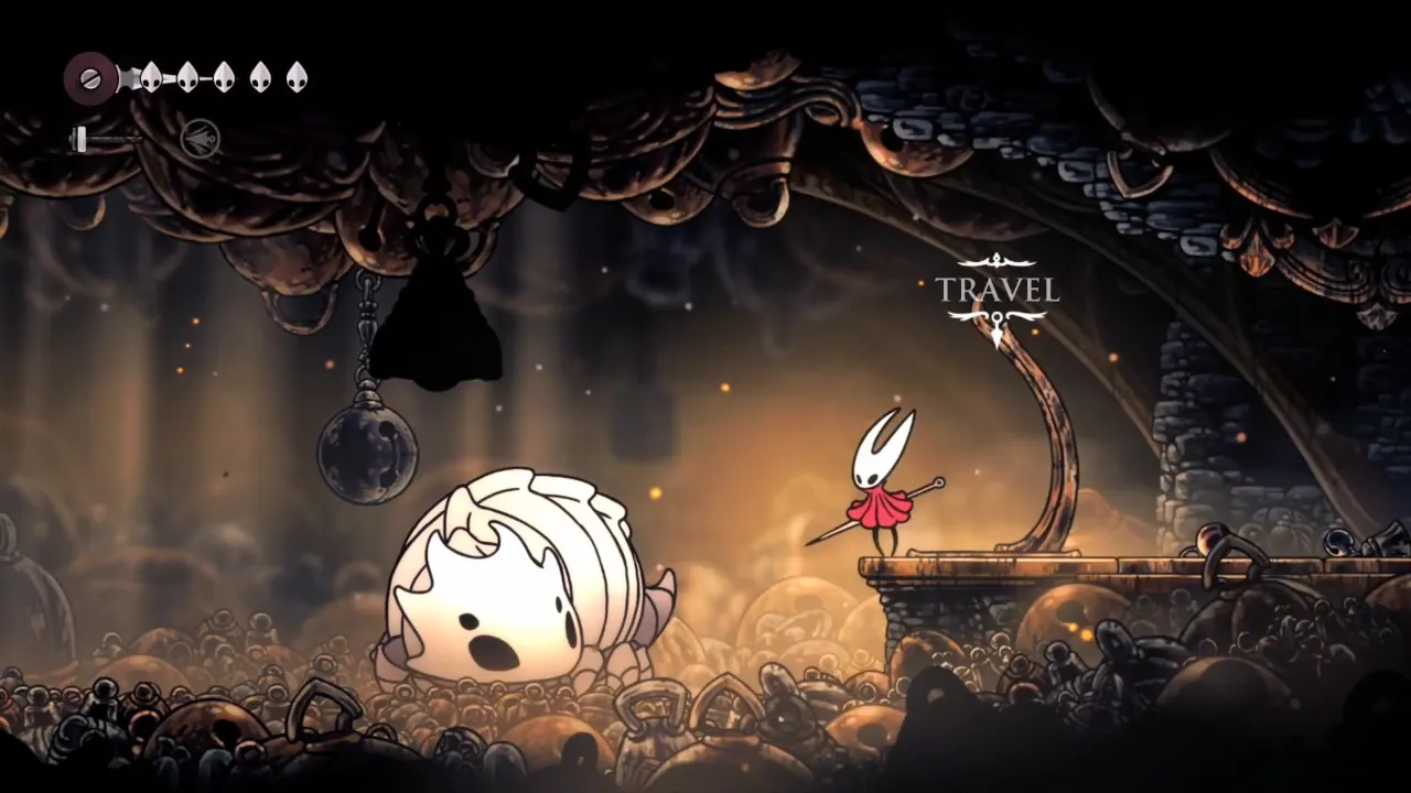 Screen to Use Fast Travel in Hollow Knight Silksong using Bell Beast