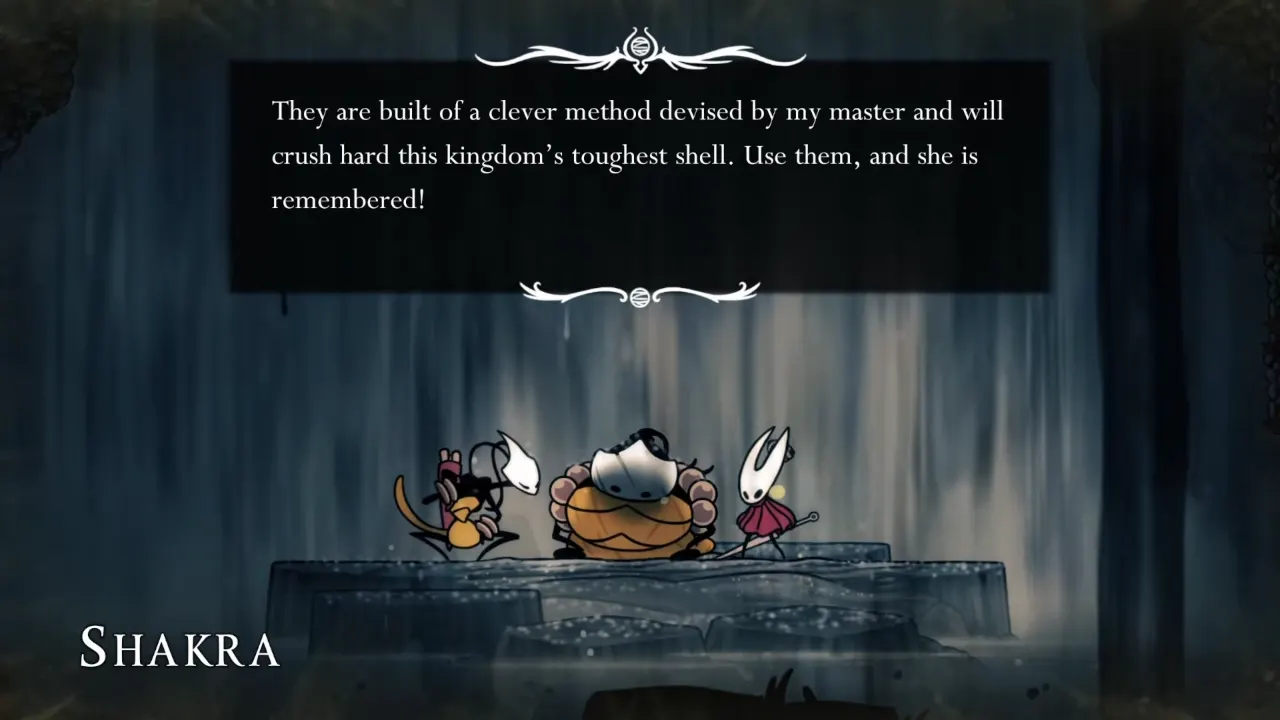 Meeting Shakra in during Bilewater Hollow Knight Silksong Trail's End quest