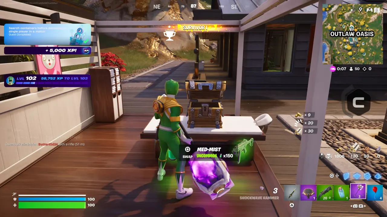 Search Containers Before Damaging a Single Player in a Match - Fortnite Birthday Quest