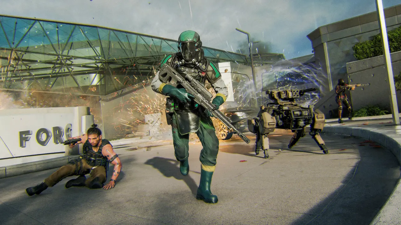 Call of Duty Black Ops 7 soldiers running with guns in hands
