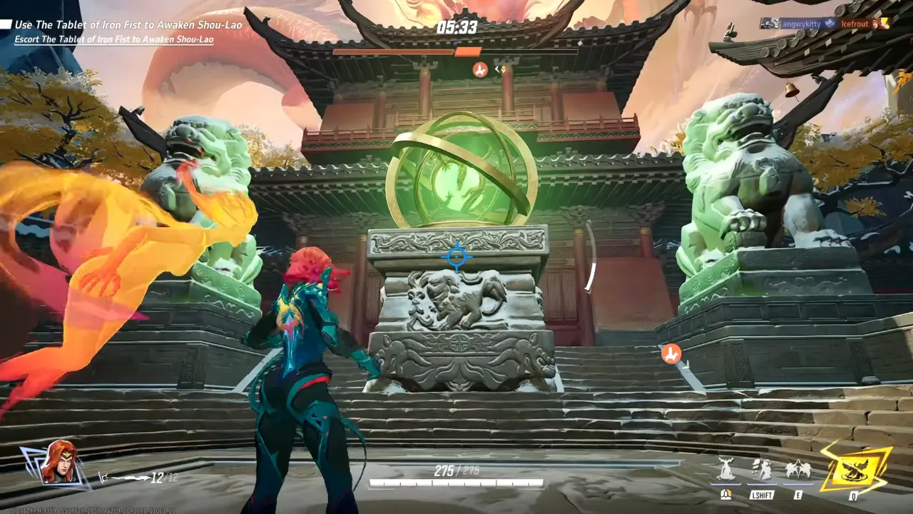 Doing Emote in Front of the Palace of the Dragon in K'un-Lun Heart of Heaven - Marvel Rivals