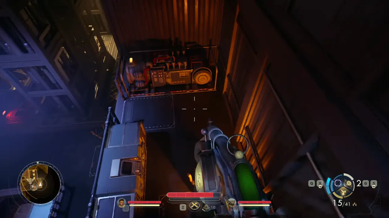 4th floor walkway drop to lower level - The Outer Worlds 2
