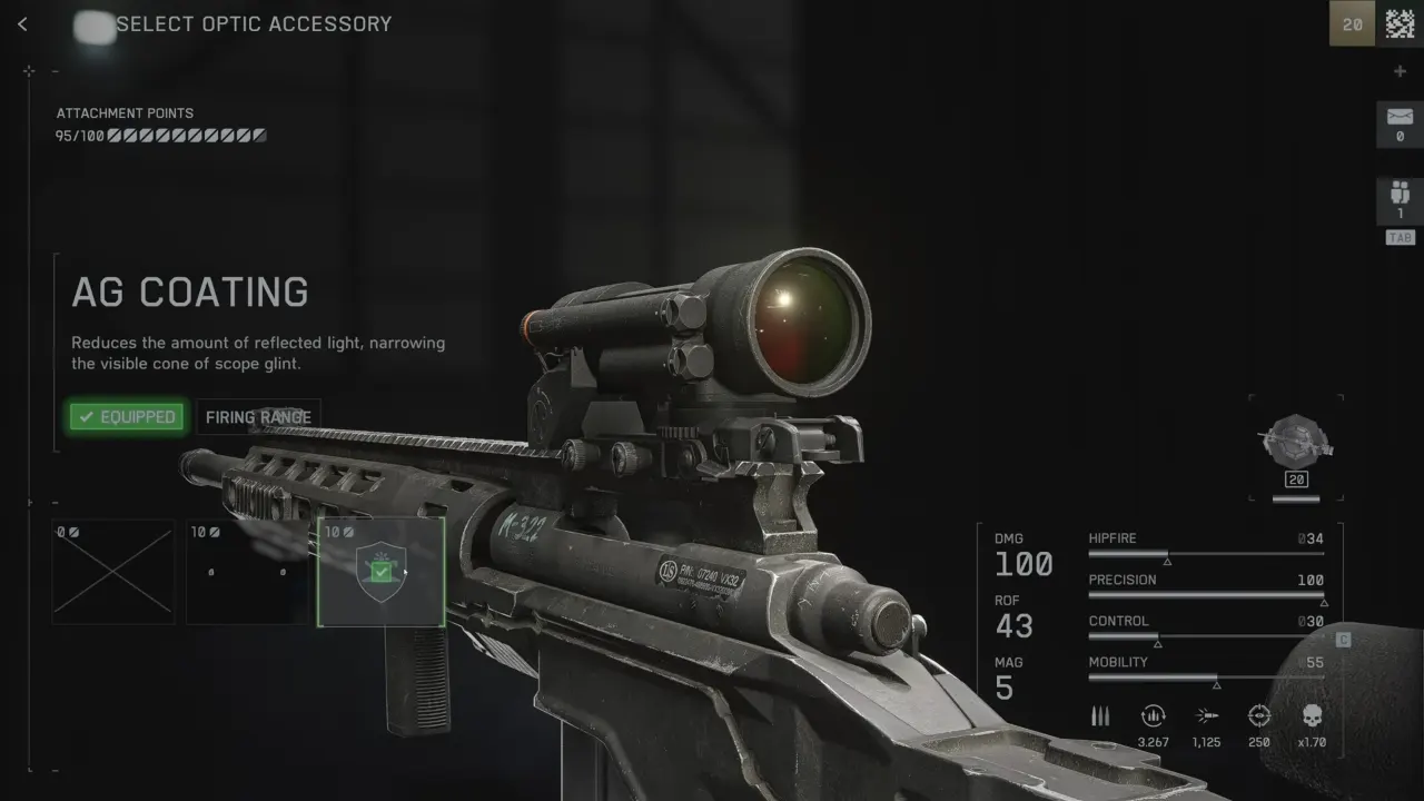 AG Coating to Reduce Sniper Scope Glint in Battlefield 6