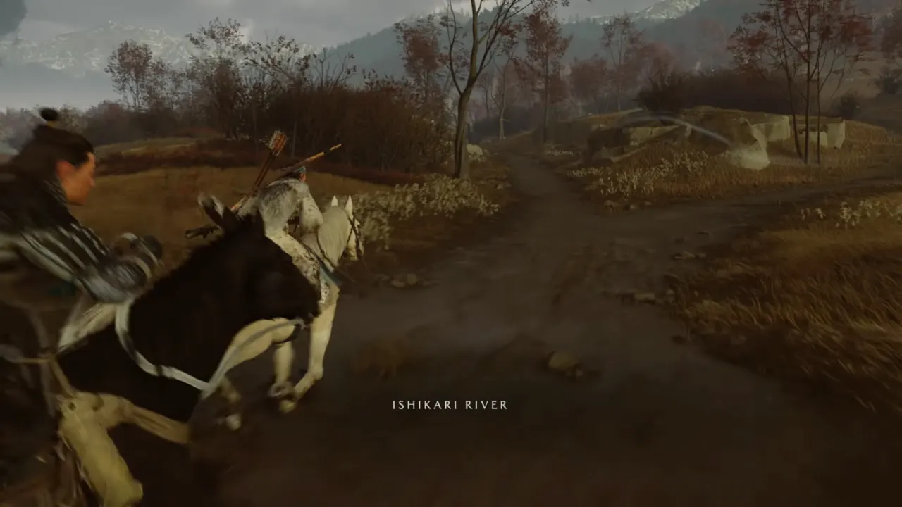 Atsu and Jubei riding to Iwami Village - Ghost of Yotei A Mad Pursuit